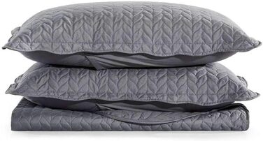 Торба для ковдри з декоративним стеганим покриттям MOONLIGHT20015, 2 наволочки, сірий колір, для спальні, двоспальне ліжко