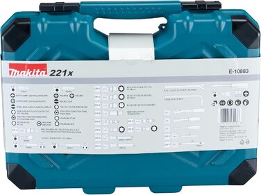 Набір інструментів Makita E-10883, 221 предмет, універсальний