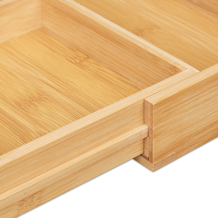 Relaxdays Extendable Bamboo Cutlery Box