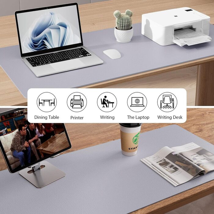 Підкладка під клавіатуру та мишу Aothia, 91x43 см, Lavendel Rauchig (димний лаванда)