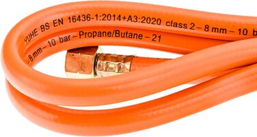 Gas burner roof burner 3-piece set with hose (1.5 m) gas soldering device, torch burner, gas pressure regulator 4 bar with adapter, 3 burner attachments: Ø 25 mm, Ø 35 mm, Ø 50 mm, up to 1850 °C SN0286R