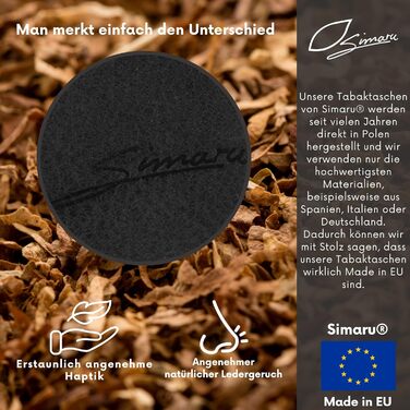 Simaru Personalized Tobacco Pouch with Engraving, Leather for 30g Tobacco Bag, Genuine Leather Rolling Pouch including Filter Compartment and Crimper Holder (Dark Gray) (Black Engraving)