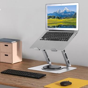 Підставка для ноутбука регульована по висоті, 360° обертання, складна, стабільна, з вентиляцією, ергономічна, сумісна з ноутбуками 10-17 дюймів