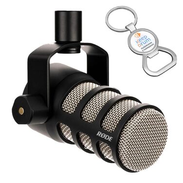 Rode PodMic Black: Професійний подкаст-мікрофон з відкривачкою для пляшок - чорний
