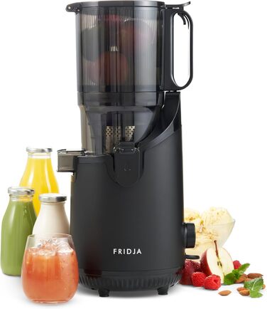 Powerful self-feeding whole fruit masticating juicer, 135 mm feeding chute, 250 W, cold-pressed juice, nut milk, masticating juicer Fridja F2500