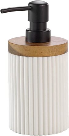 Дозатор для мила Douceur d'Intérieur Niagara, білий, полірезин та акація (8 x 17 см)