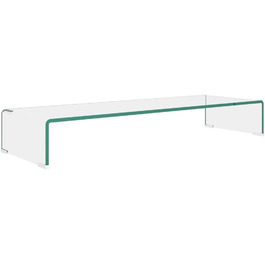 Підставка для монітора та телевізора vidaXL, скляна, прозора, 90x30x13 см