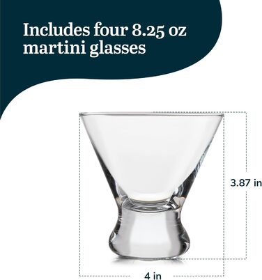 Бокали для Мартіні Libbey Cosmopolitan, 234 мл, набір 4 шт. - Елегантні келихи для коктейлів