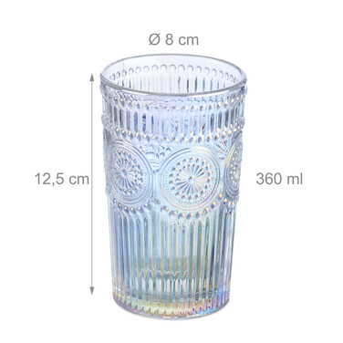 Relaxdays Vintage-Style Drinking Glasses, Set of 4