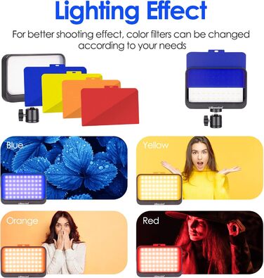 LED відеосвітло UBeesize 2 шт. з регульованою яскравістю, штативом та фільтрами для відеоконференцій, стрімінгу та YouTube