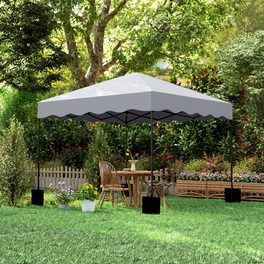 Outsunny Gazebo approx. 3x3m, water-resistant, stable, winter-proof, pop-up folding gazebo with UV protection 50+, foldable party tent, garden tent with carrying bag, garden gazebo for camping and garden, light grey | Aosom