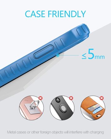 Бездротовий зарядний пристрій NANAMI для iPhone 17/16/15/14/13/12/11 Pro Max/XS/XR/X/8+, Samsung Galaxy S26/S25/S24/S23 - Швидка індуктивна зарядка, сріблястий колір