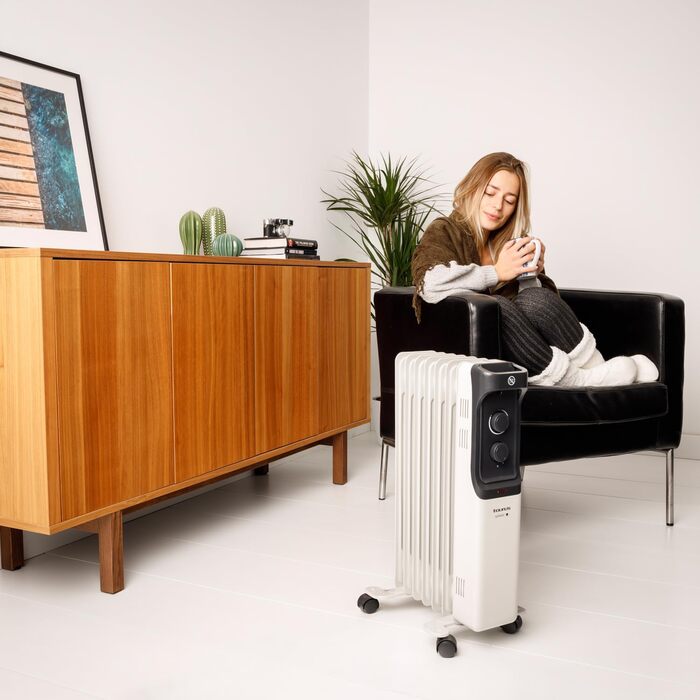 Олійний радіатор Taurus Dakar 7 елементів, 1500W, з термостатом, захист від перегріву, сірий