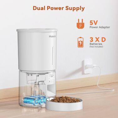 Автомат годування котів 4.2L з програмуванням, з окремою мискою з нержавіючої сталі