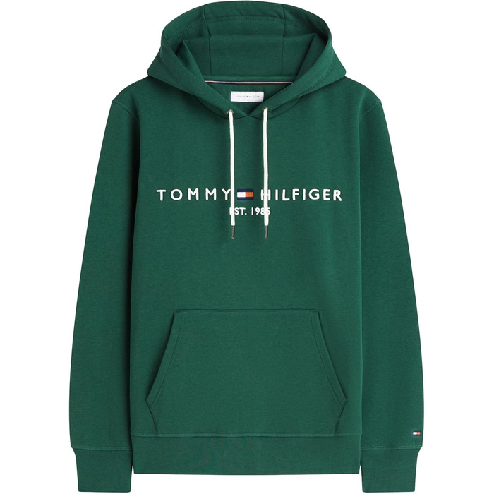 Чоловічий худі Tommy Hilfiger з капюшоном та логотипом, колір Green Street Green, розмір M