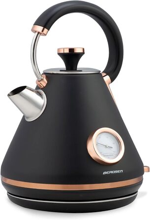 Елегантний чайник Berdsen BD-701 з термометром, 1.7L, чорний