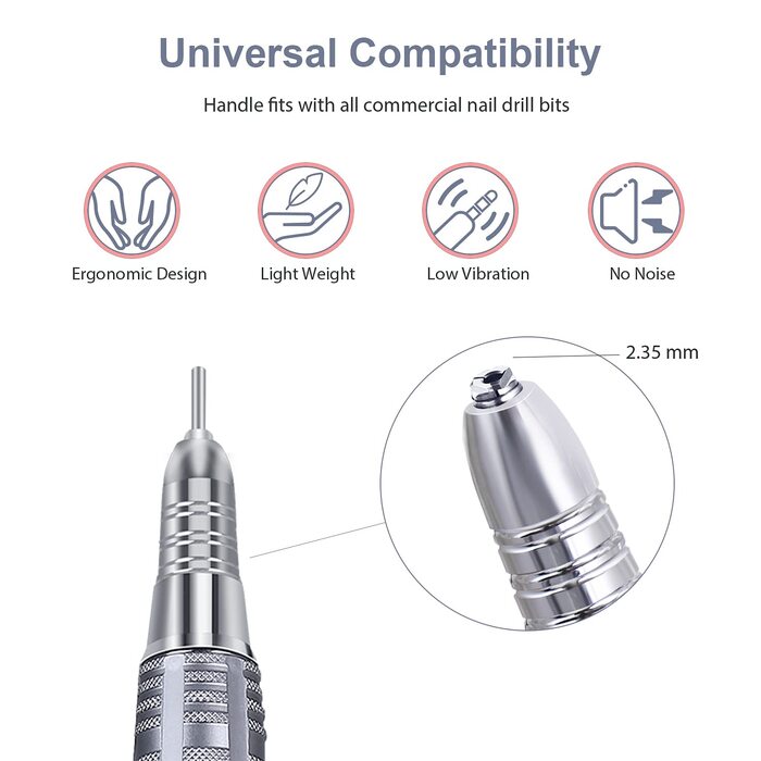 JCMaster TouchPro+ Nagelfräзер 35000 об/хв - професійний набір для манікюру та педикюру, електричний, з торшетом, 4 насадки, для гелю та акрилу