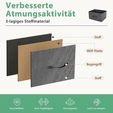 DUMOS Chest of Drawers with Drawers - Chests of Drawers & Sideboards for Bedrooms. Suitable, Chest of Drawers with 9 Drawers, Fabric Chest of Drawers with Sturdy Steel Frame, Ideal for Bedrooms, Living Rooms (Black) (5 TV Drawers Gray)