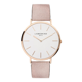 Жіночий годинник Liebeskind Berlin – 38 мм, кварцовий годинник з шкіряним ремінцем, водонепроникність 5ATM, стильний рожево-золотий колір