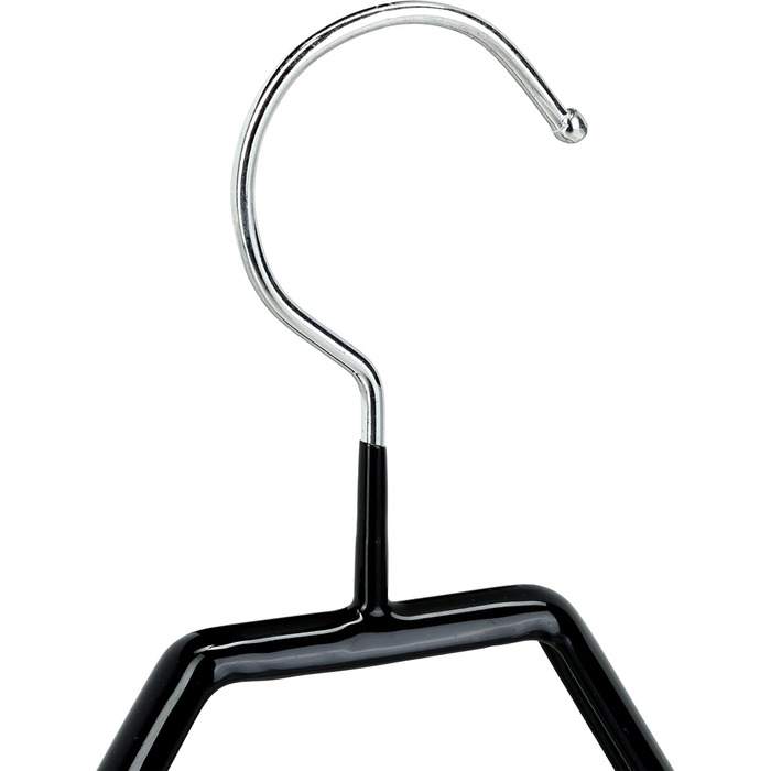 Relaxdays Clothes Hanger Set, 10-Piece, Clothes Hangers for Costumes, Rubber-Coated Metal, Non-Slip, Space-Saving, 42 cm, Black