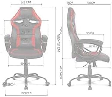 Ігрове крісло DRIFT GAMING DR50 (DR50BL) професійне, регулювання висоти, гойдальний механізм, м'які підлокітники, штучна шкіра, чорне, 67x122-131x67 см