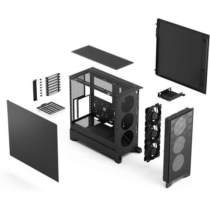 Корпус для ПК Fractal Design Pop Air 2 Black Solid, ATX, сітчастий Mesh, 3x 120 мм вентилятори, чорний