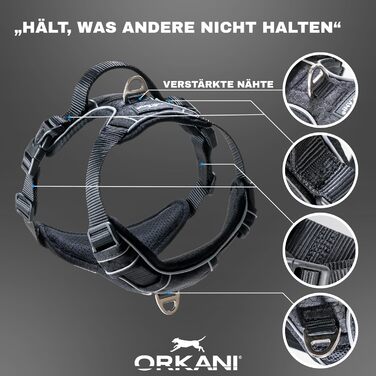 Шлейка для собак ORKANI Bravo 2025 - преміум, не тягне, з безпечним замком, дихаюча, м'яка, для маленьких, середніх та великих собак (S)