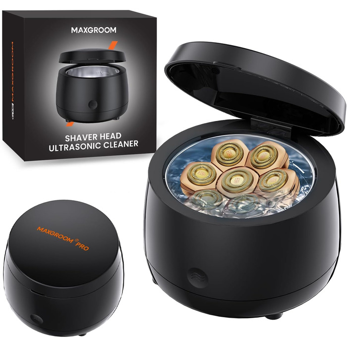 Електричний гоління голови для чоловіків 7D PRO Glatzen Rasierer - MAXGROOM IPX6 водонепроникний, з плаваючою головкою, 1400mAh, 8800RPM, USB-C, чорний