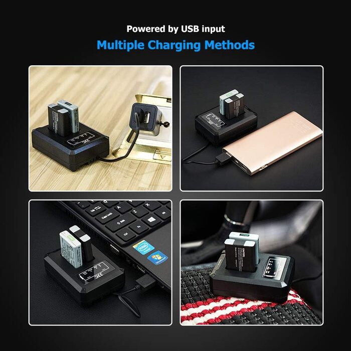 Зарядний пристрій Dual USB для Canon PowerShot G1 X Mark III, G5 X, G7 X, G9 X, SX620, SX720, SX730, SX740 (NB-13L)