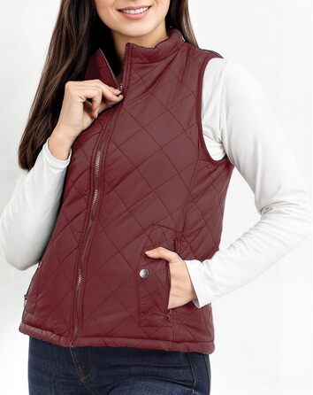 Жіноча пуховик NY Thread Pufferwete: легкий, з коміром, утеплений, на блискавці, чорний (L, Бордовий)