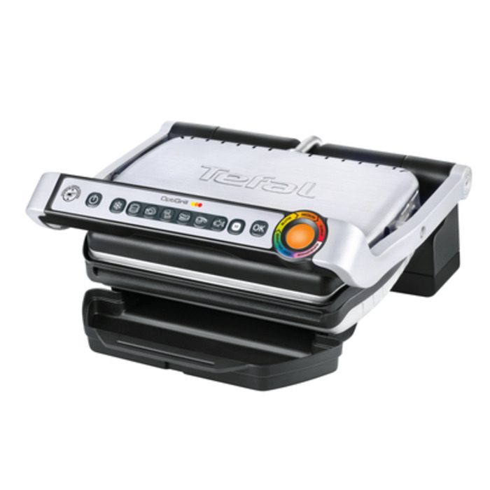 Електричний контактний гриль Tefal OptiGrill GC705D16, сріблястий/сірий, 2000 Вт