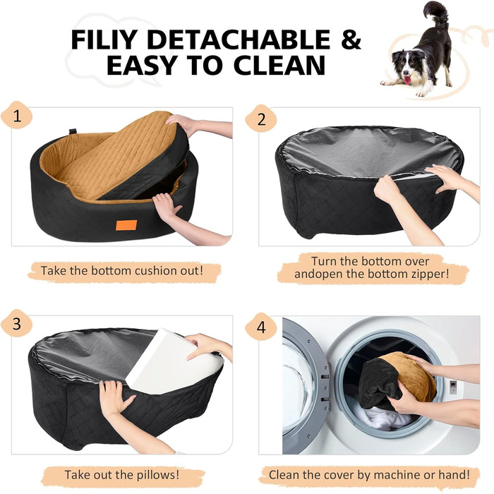 Dog Car Seat for Medium/Large Dogs (up to 25kg) or 2 Small Dogs - with Safety Leashes & Washable Cushion - Rear Seat Cover (Brown/Gray)