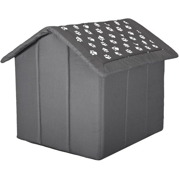 Будка для собак та котів HobbyDog середнього розміру - сіра, 52x46x53 см [L], знімний дах