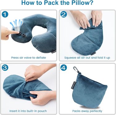 Подушка для шиї BestMaxs надувна туристична для подорожей, літака, поїзда, авто. Зручна, з наволочкою, для офісу та сну. Колір: Deep Grey
