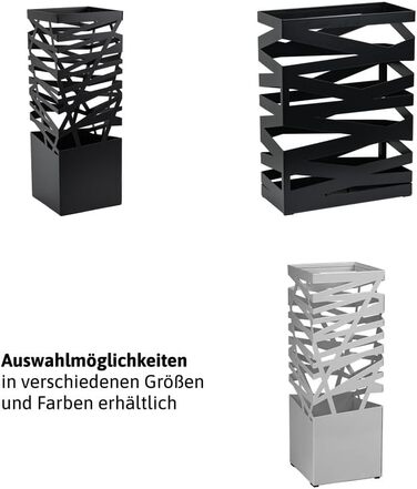 Dönges 'Maxi' Metal Umbrella Stand with Drip Tray & Hooks - Space-Saving, Elegant Black - Ideal for Entryway & Foyer Decor
