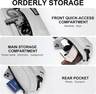 Спортивна нагрудна сумка YaKuss, велика водонепроникна нагрудна сумка через плече, регульований поясний ремінь для спорту та подорожей (Сірий)