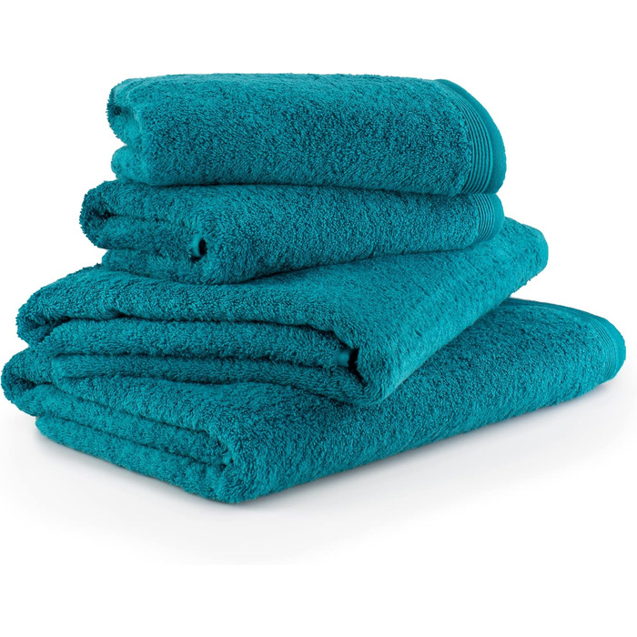 MÖVE Superwuschel Towel Set, 2 Shower Towels 80 x 150 cm & 2 Hand Towels, Made in Germany, 100% Cotton, Lagoon, 50 x 100 cm & 80 x 150 cm