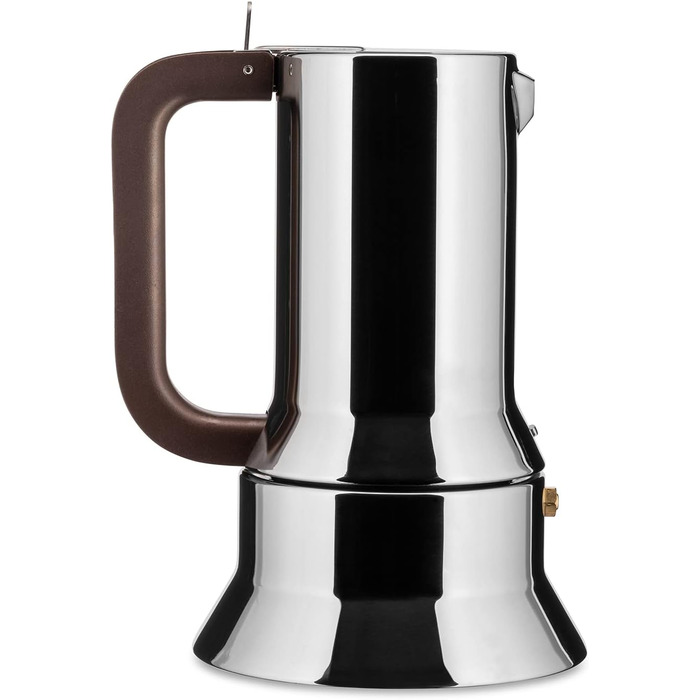 Alessi 9090/6 Espresso Machine, 6 Cups, for Induction, Stainless Steel, Silver, 15.5 x 13.5 x 27 cm, 15.5 x 13.5 x 27 cm, Single