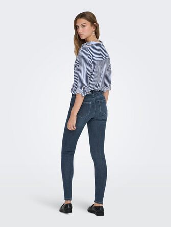 Джинси скінні жіночі ONLY ONLBLUSH, середньої посадки, укорочені, блакитно-чорний денім (XS/30L)