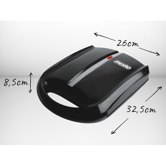 Вафельниця для горіхів Mesko MS3041 Waffeleisen: 24 половинки горіхів, XL, 1600 Вт, антипригарне покриття, чорний