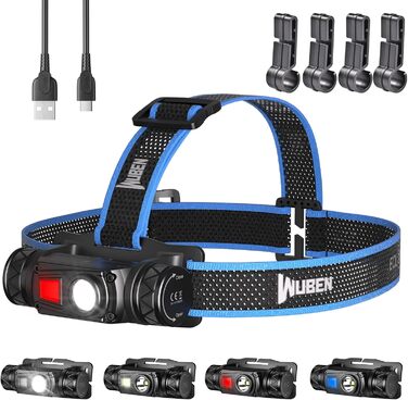 Налобний ліхтар WUBEN H1 Pro 1200 люменів, USB, акумуляторний, 10 режимів, водонепроникний IP68, для бігу, кемпінгу та виживання