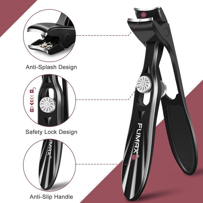 Кусачки для нігтів Nagel для літніх людей та чоловіків з товстими нігтями, професійні кусачки з широким отвором та похилою гострою бритвою, подарунок