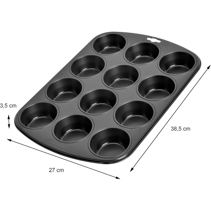 ORIGINAL KAISER Inspiration Baking Sheet with Lid, 42 x 29 x 4 cm & Inspiration Muffin Tin Sheet for 12 Muffins, Muffin Baking Sheet 38 x 27 cm, coated, standard size, cupcake molds, muffin sheet