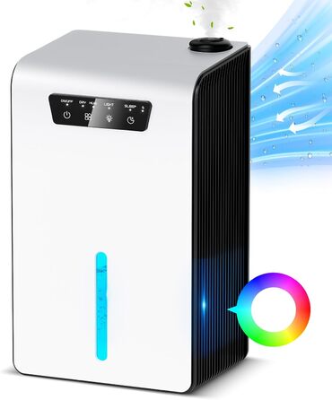 Ofottofo 2-в-1: Електричний осушувач та зволожувач повітря, 3.2л резервуар, 1л/день, 7 кольорів LED, тихий, для спальні, ванної, підвалу