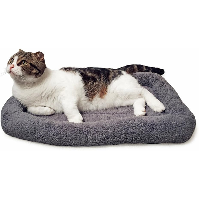 М'яке ліжко для котів та собак Namsan, плюшеве, теплий килимок, 45x60 см, сірий
