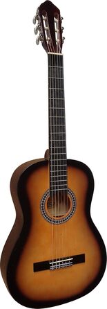 Концертна гітара в комплекті: класична гітара SUNBURST з липовою декою, чохол, ремінь, струни, 3 медіатори, тюнер ET33B, C25