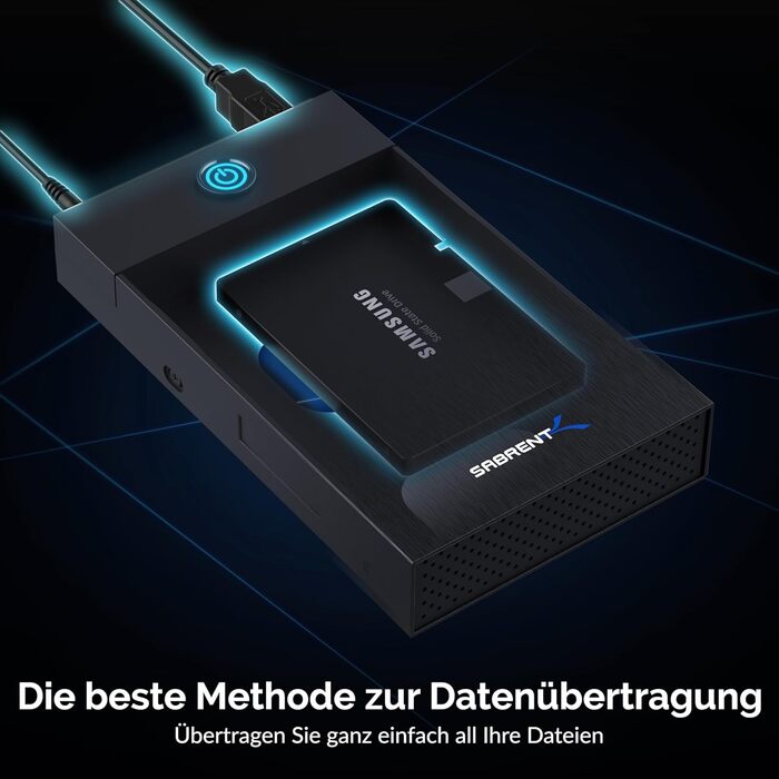 Корпус для жорсткого диска/док-станція Sabrent для 2.5' та 3.5' SATA HDD/SSD – USB 3.0, 5 Gbps, без інструментів, LED, Plug & Play (EC-KSL3)