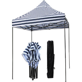 All Seasons Gazebos Pavilion, 2 x 2 m, robust, completely waterproof (White and Blue striped)