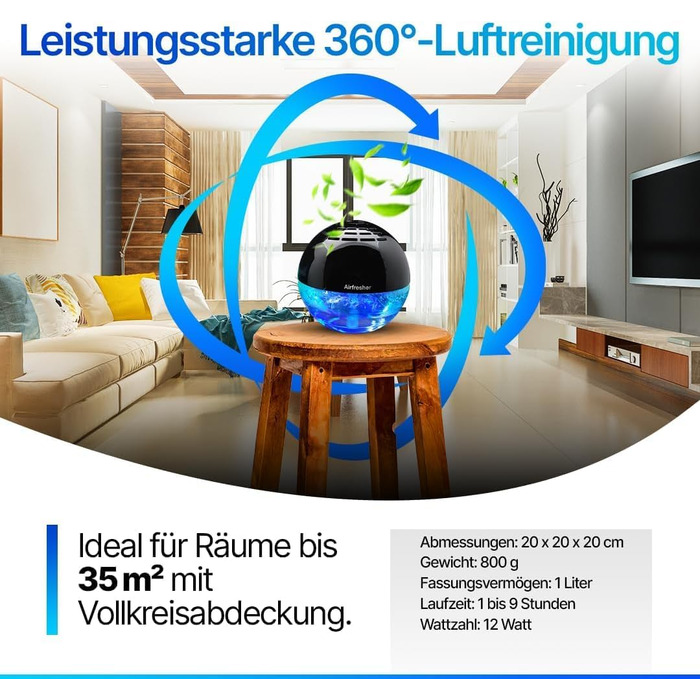 LURA Air Freshener Humidifier Diffuser Room Air Purifier with Cinnamon Leaf Oil.