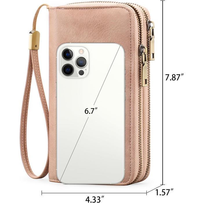 GAEKEAO Wallet for Women Large, Vegan Leather Card Holder Double Zipper Clutch with RFID Protection, Multiple Card Slots, Large Purse for Women